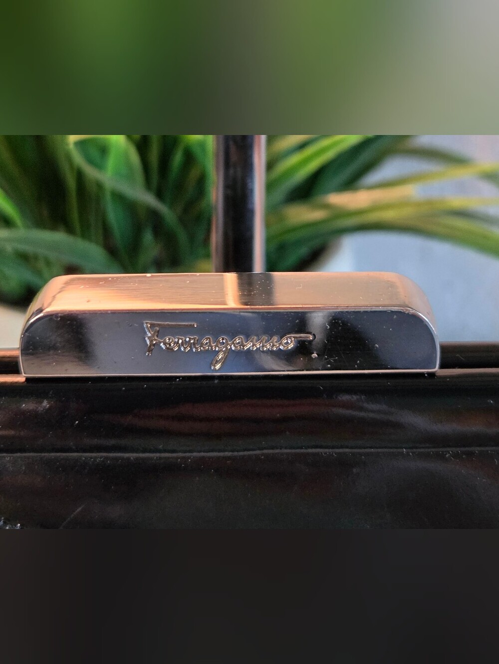 Vintage Salvatore Ferragamo Black Patent Leather Frame Bag Shoe Logo BV-216760 - Picture 3 of 15